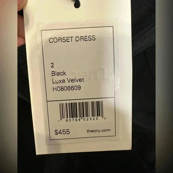Theory corset velvet dress in black new size 2 - Picture 5 of 10